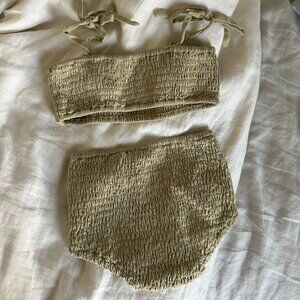 House of Paloma Agnes Swimsuit Set - 6Y - Sage Color